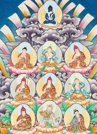 Rinpoche Refuge Tree Thangka | Hand Painted Buddhist Artwork