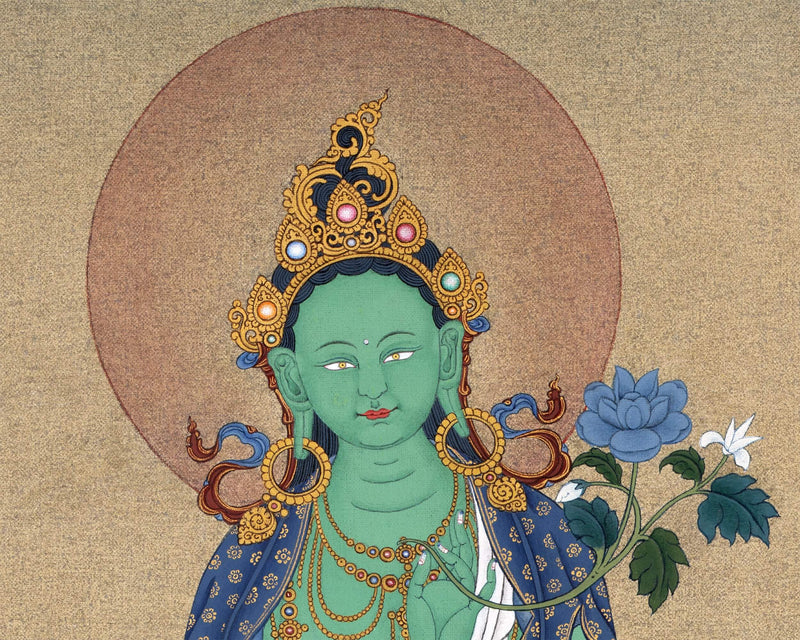Green Tara | Mother Drolma | Natural Mineral Stone Colors | Karma Gadri