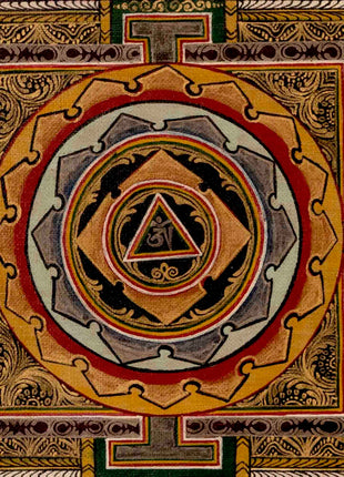 Om Mantra Mandala | Tibetan Traditional Thangka | Wall Decors