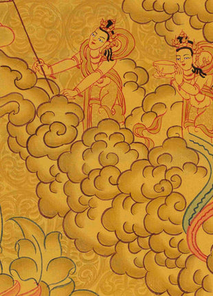 Full 24K Gold Green Tara Thangka | Wall Decoration Art