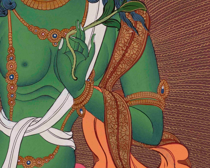 Green Tara | Traditional Buddhist Thangka | Wall Decors