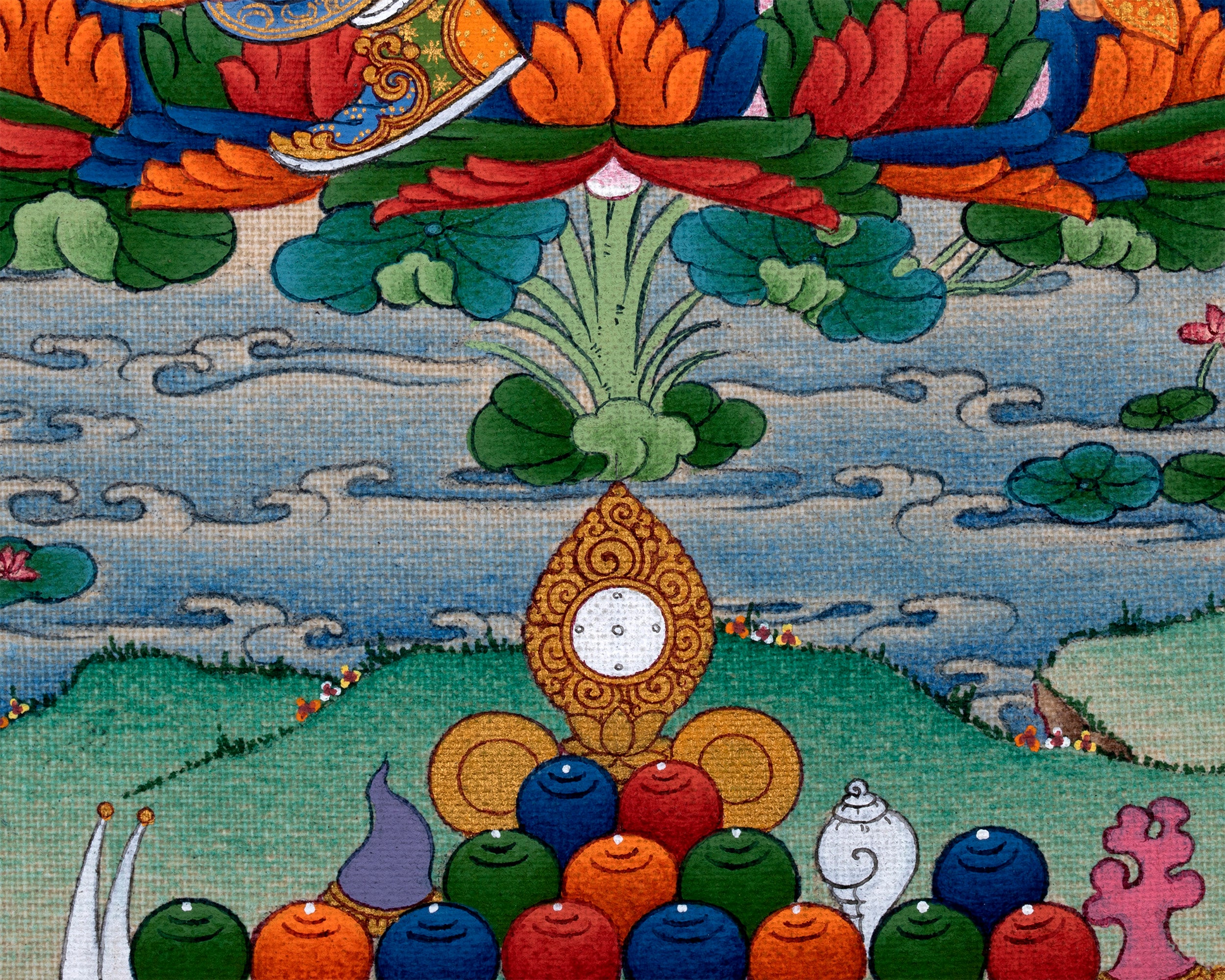 Tibetan Guru Rinpoche Thangka | Tantric Buddhist Master
