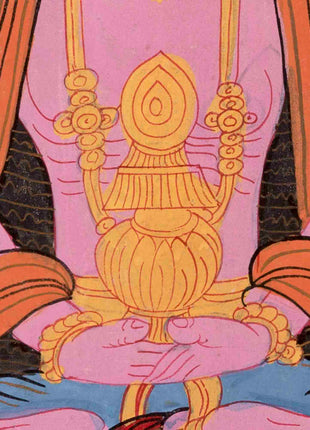 Vintage Amitayus Buddha Thangka | Religious Buddhist Art | Wall Decors