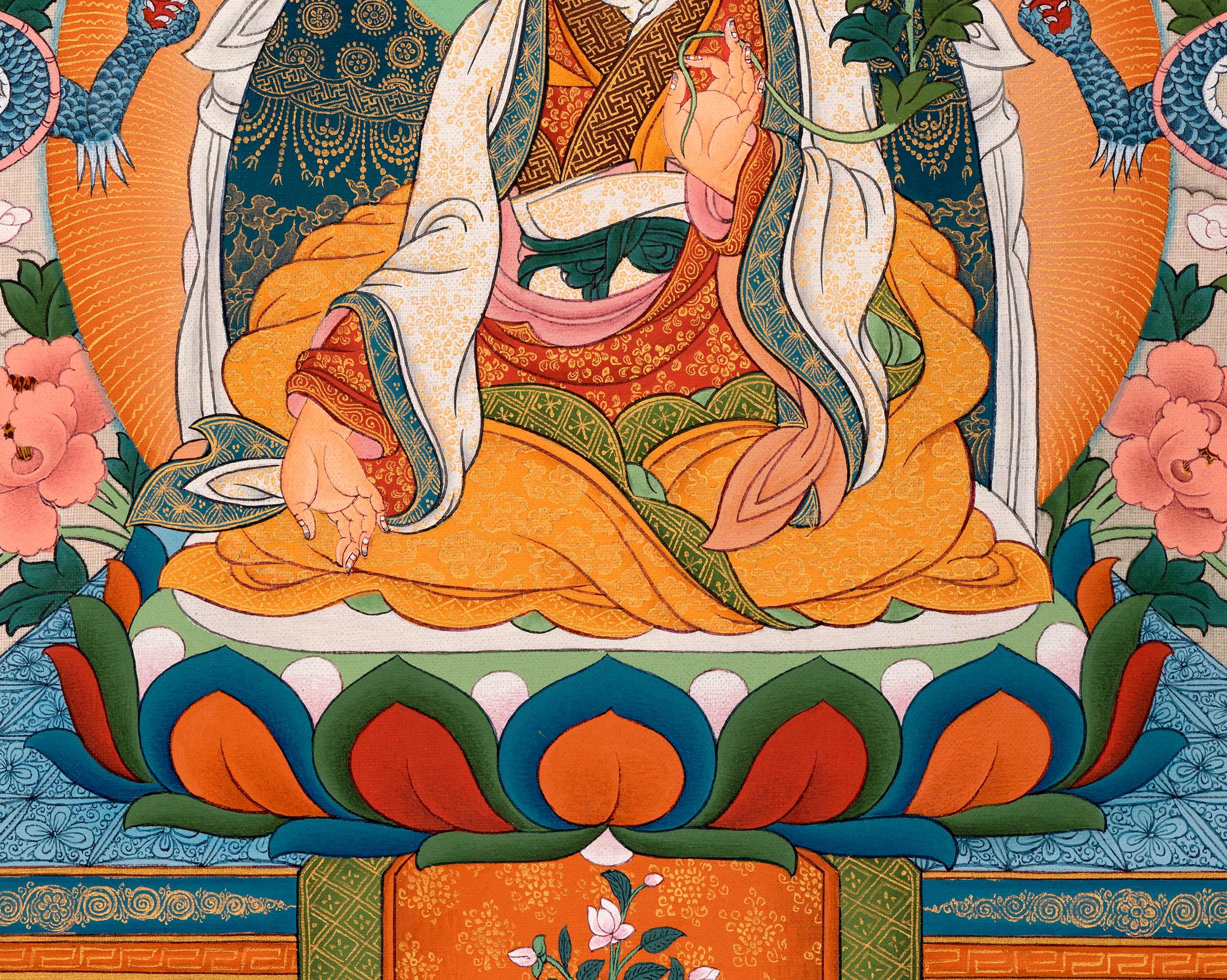 Five Sakya Masters Thangka | Traditional Sakyapa lineage Painting | Sachen Kunga Nyingpo