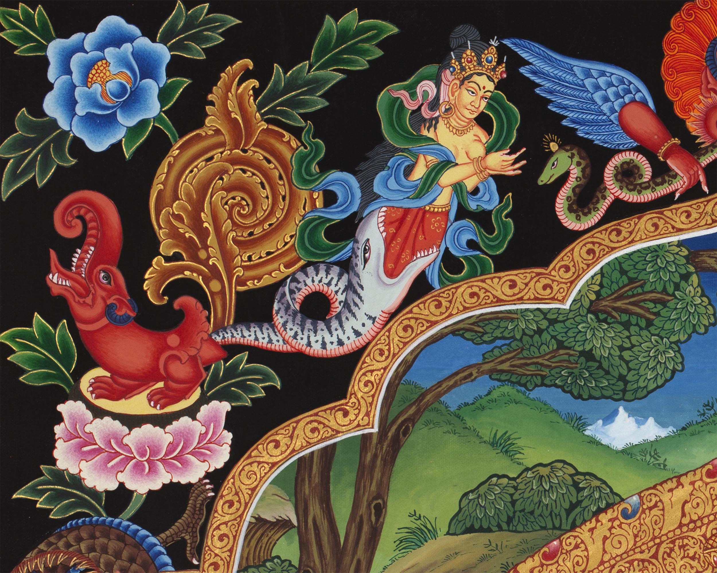 Ganesha Thangka Prints | Digital Printing | Religious Wall Decor
