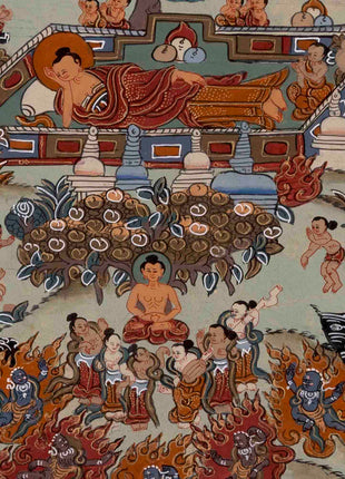Buddha Life Story | Handpainted Tibetan Thangka | Wall Decors