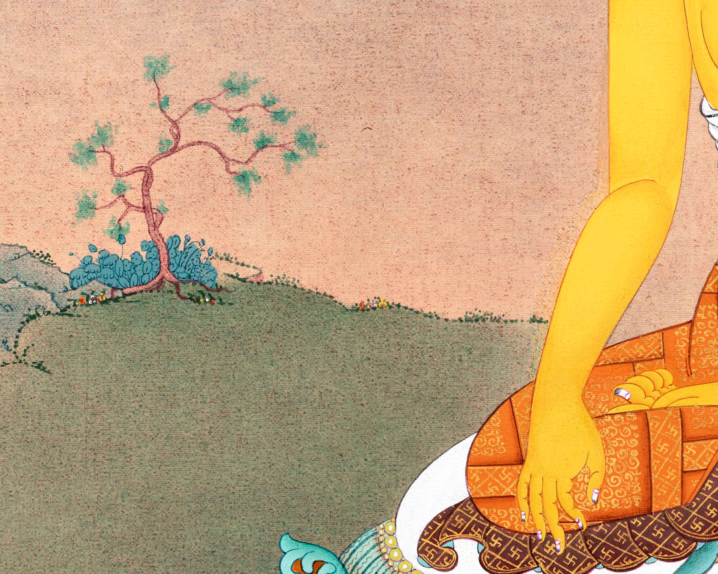 Shakyamuni Buddha  Traditional Thangka | Tibetan Buddhist Art