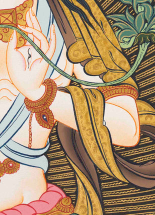 White Tara Thangka | Female Bodhisattva Art | Religious Wall Decors
