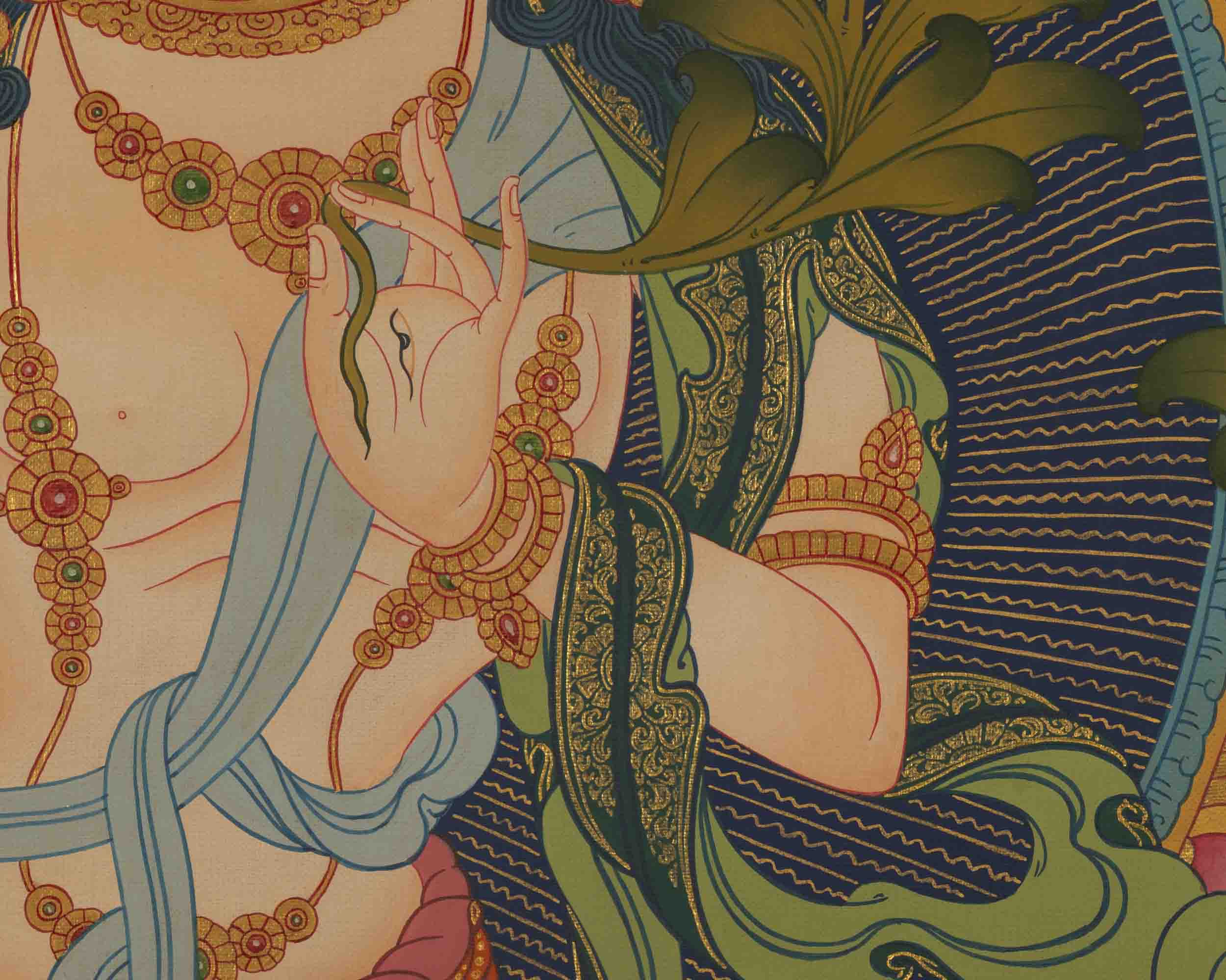 White Tara Thangka | Religious Buddhist Paintinig | Wall Decors