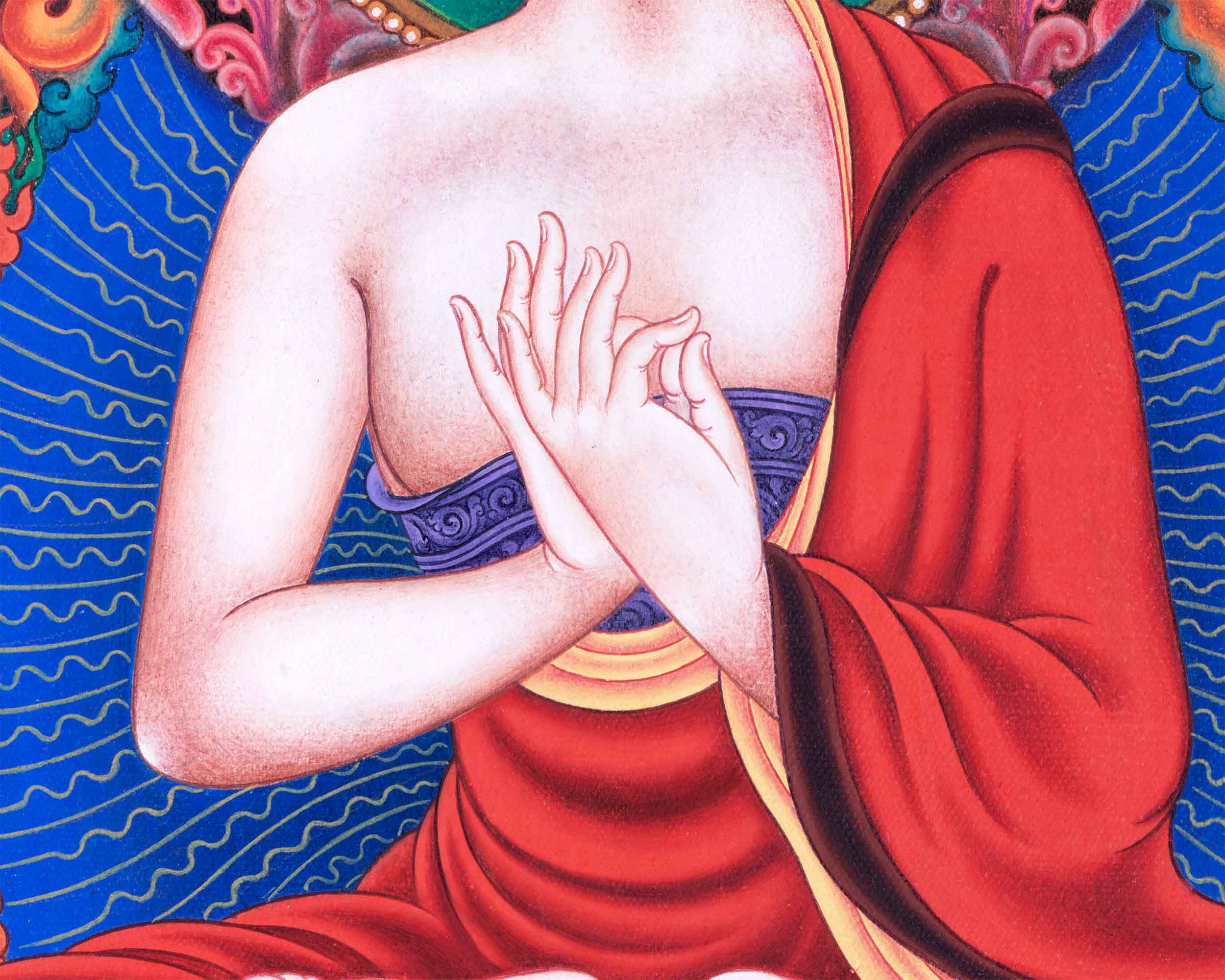 Traditional Nepali Art Print For Vairocana Buddha Mantra Practice | The Transcendent Buddha Of Vajrayana Buddhism