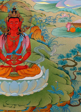 White Tara Thangka | Namgyalma | Amitayus | Long Life Bodhisattva