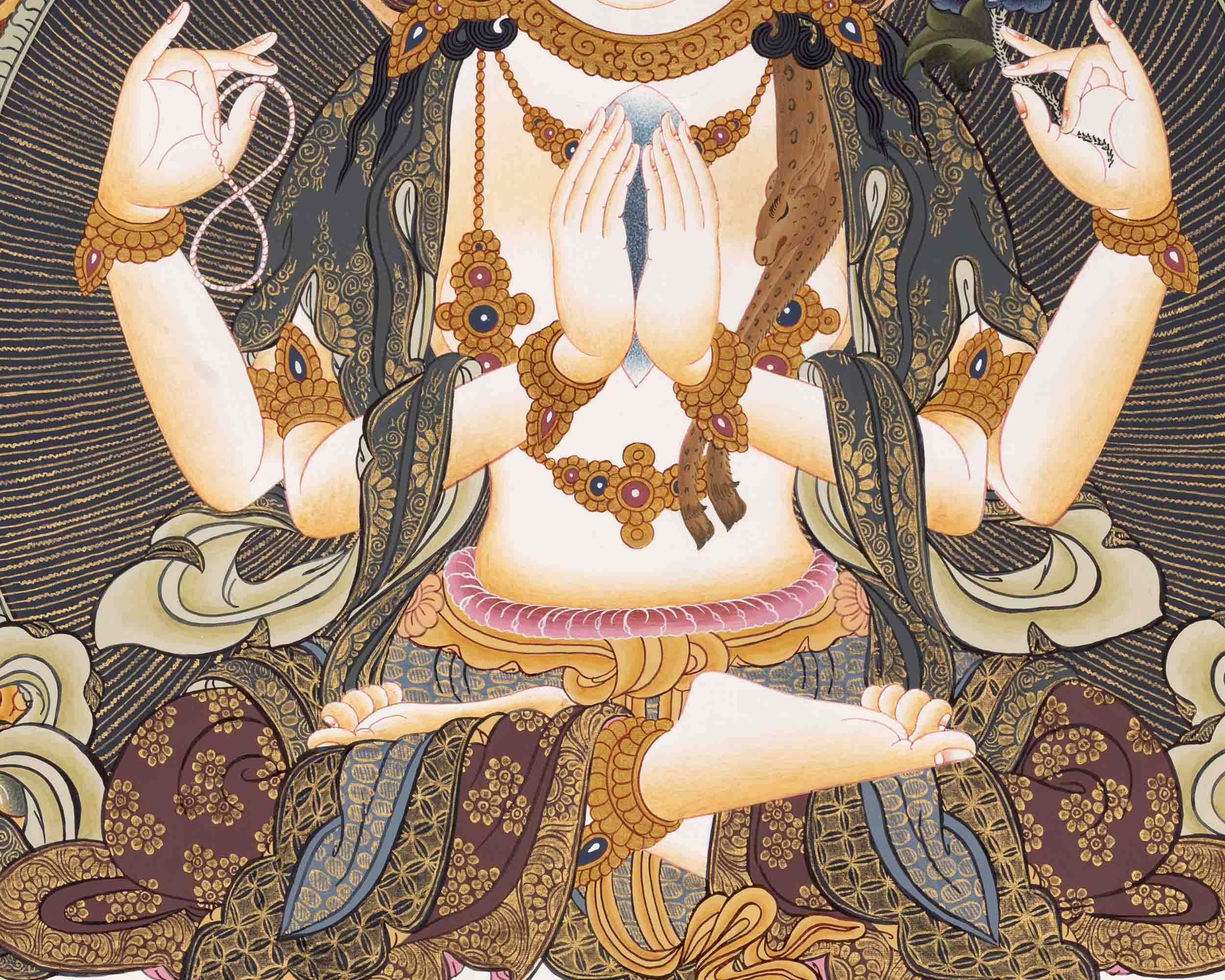 Avalokiteshvara Chengrezig Thangka | Wall Decoration Thangka Painting