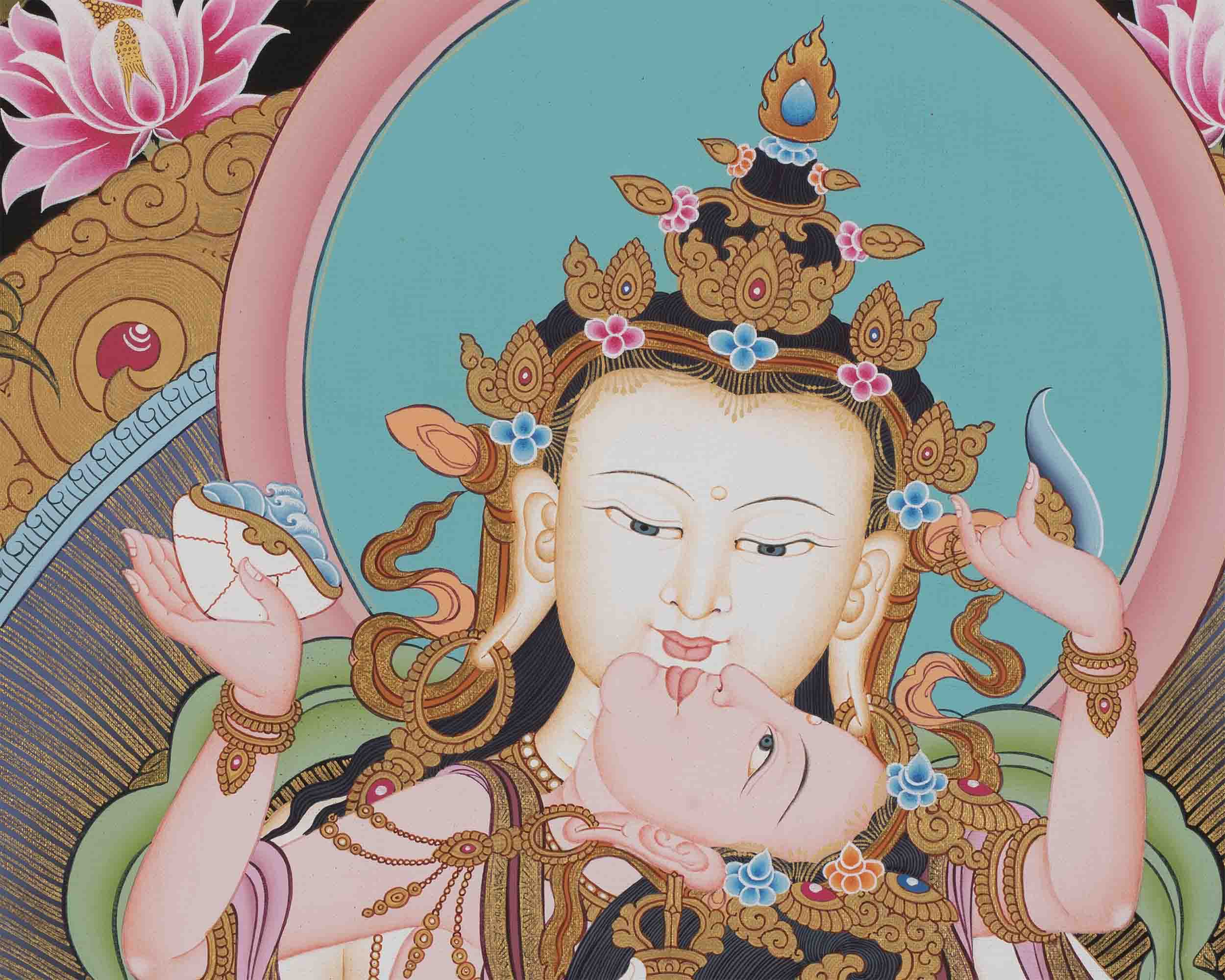 Dorje Sempa Print | Vajrasattva Thangka Print | Wall Decorations