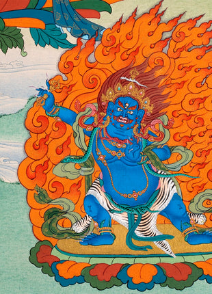 Manjushri With Bodhisattvas | Chenrezig | Vajrapani | Buddhist Deity Thangka