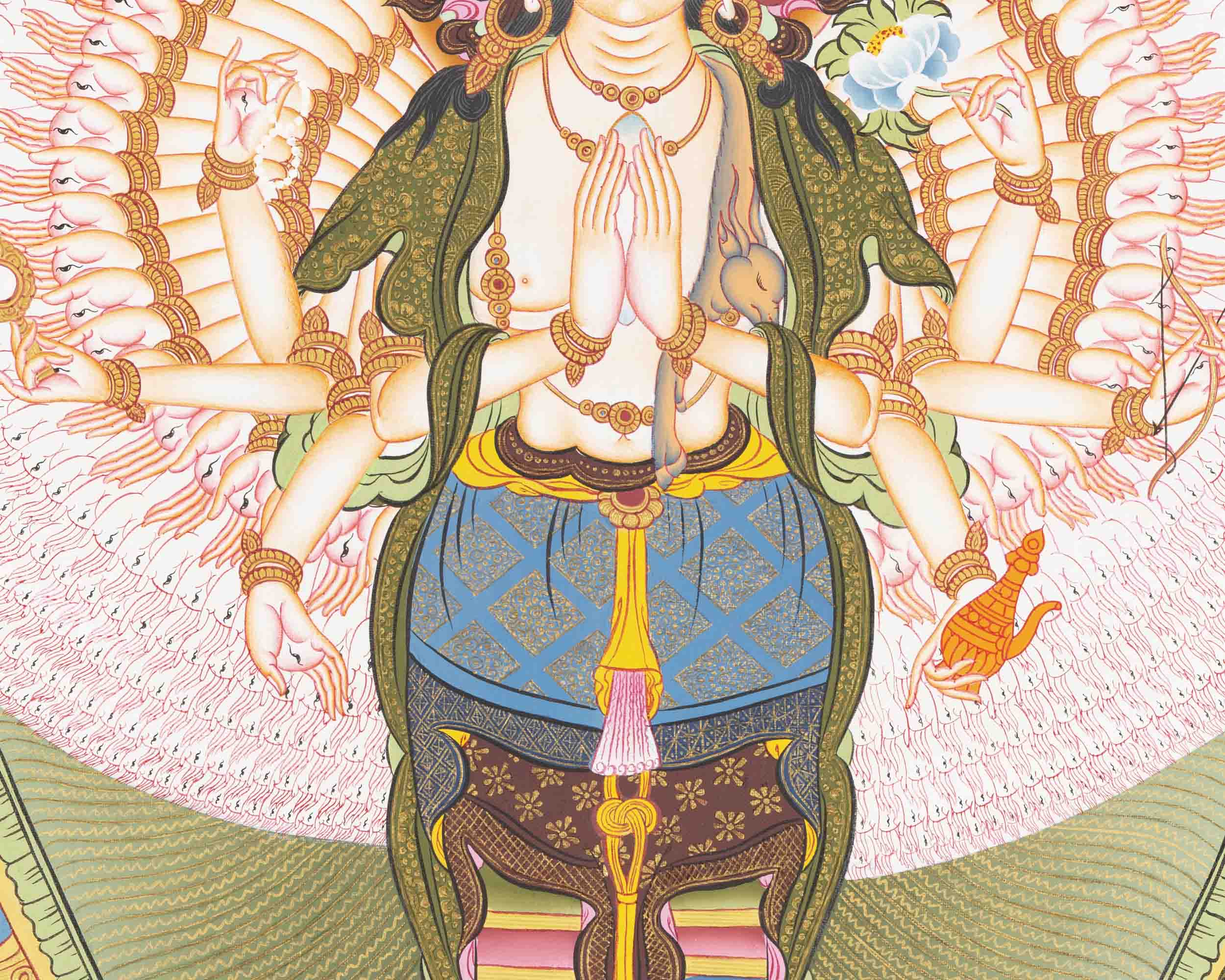 Avalokiteshvara Thangka Art | Religious Painting | Wall Decors