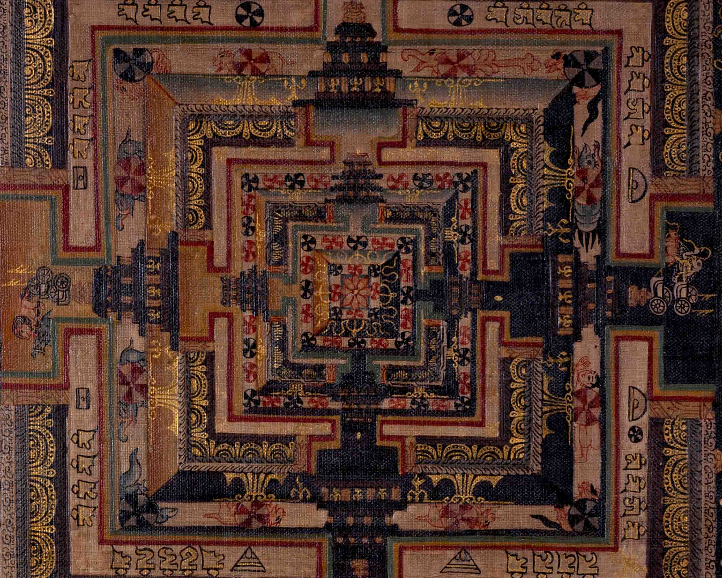 Oil Varnished Kalachakra Mandala | Traditional Tibetan Thangka | Wall Decors