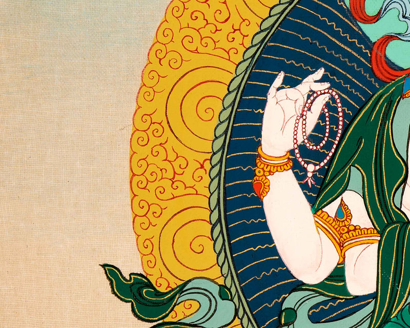 Chenrezig Tibetan Thangka | Buddhist Bodhisattva Art