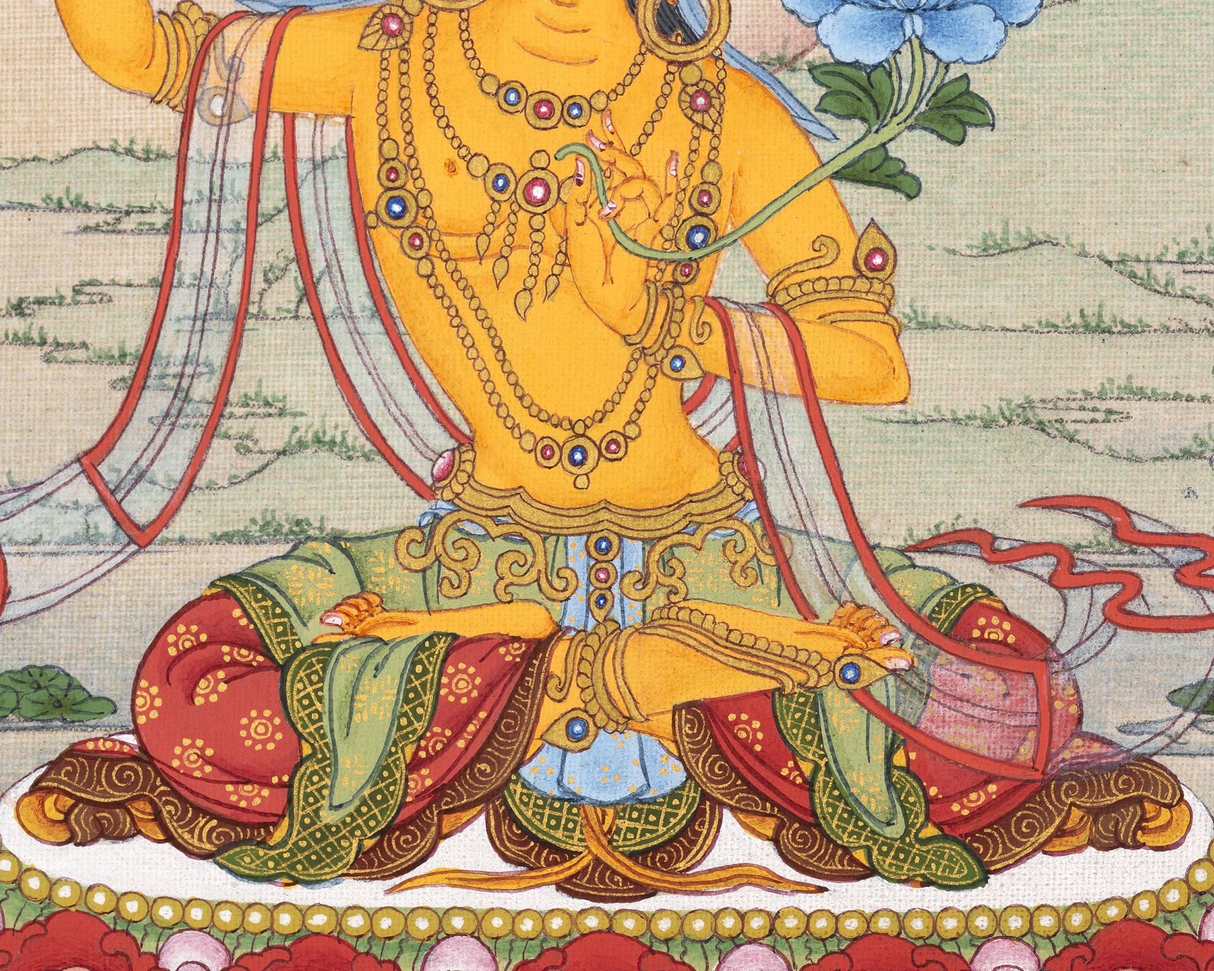Manjushri Bodhisattva Painting | Traditional Thangka