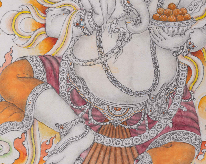 Jai Ganesh Aarti Print As Spiritual Room Decor  | Deity Of Remover Of The Obstacles