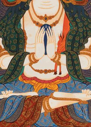 Bodhisattva Avalokitesvara Thangka | Handpainted Religious Painting