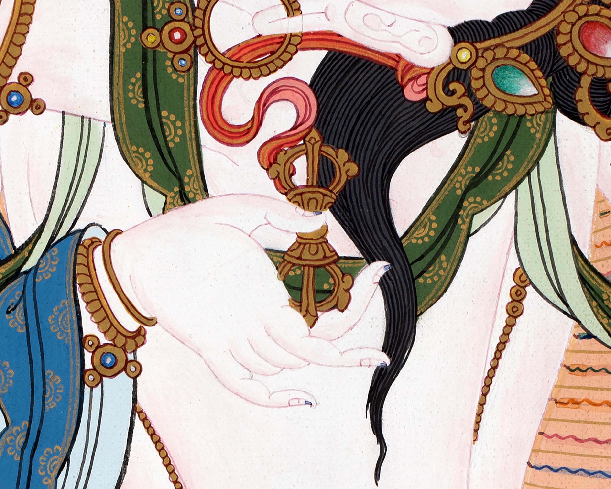 Vajrasattva And Consort | Yab Yum Thangka | Buddhist Deity