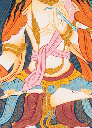 White Tara | Female Bodhisattva Thangka | Religious Buddhist Paint