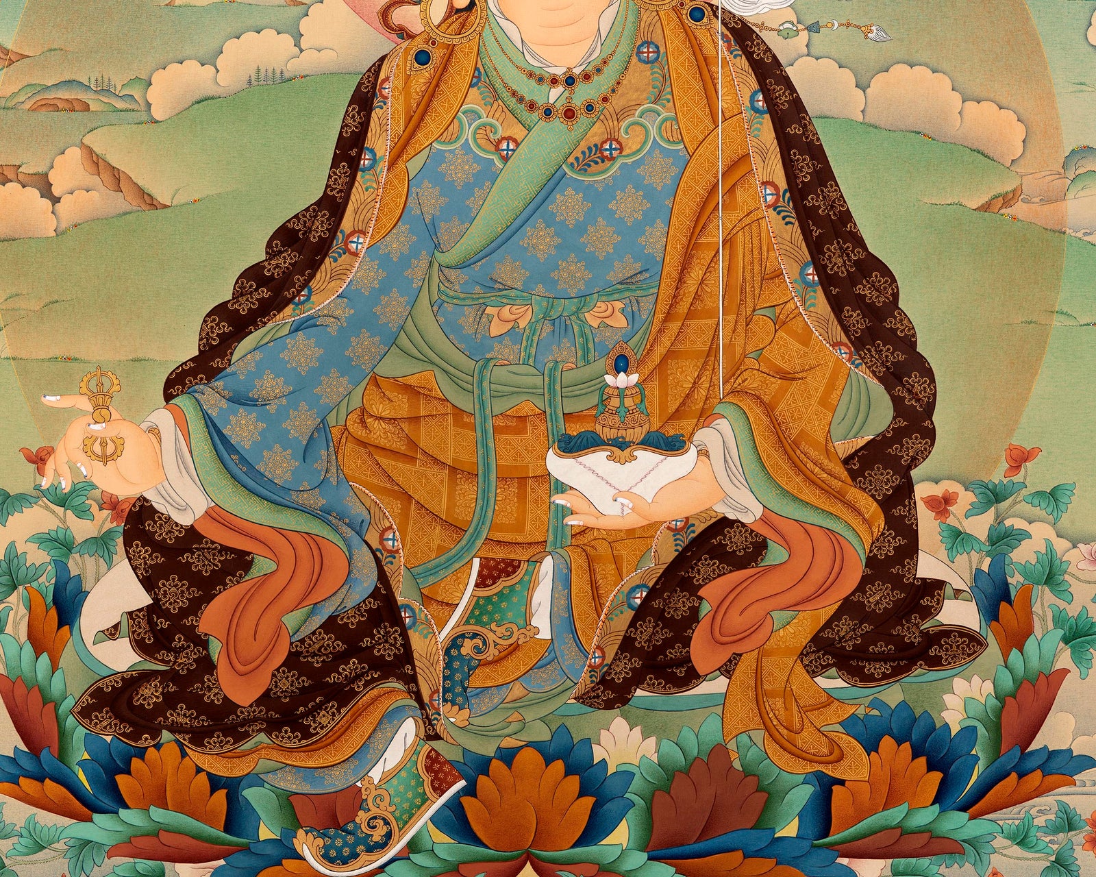 Guru Rinpoche Thangka | Tibetan Buddhist Art | High-quality Print