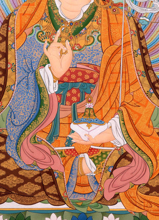 Guru Padmasambhava Manifestation Thangka | Tibetan Thangka Canvas Print