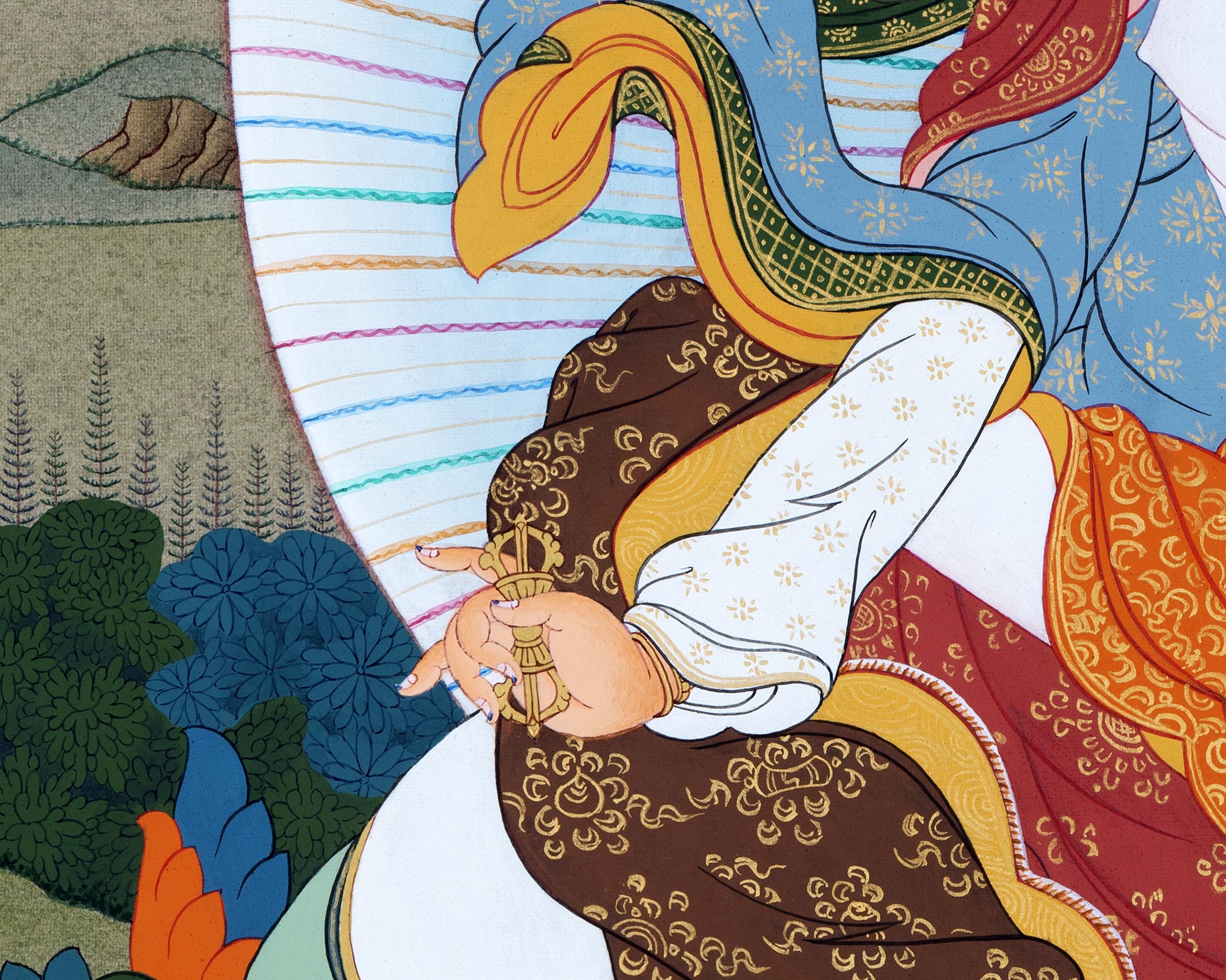 Guru Rinpoche With Consort | Padmasambhava Thangka