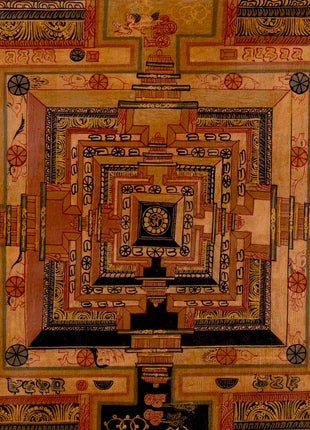 Oil Varnished Kalachakra Mandala | Tibetan Thangka Painting