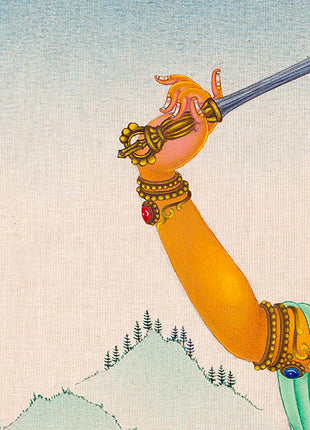 Bodhisattva Manjushri | Buddhist Deity | Digital Thangka Print