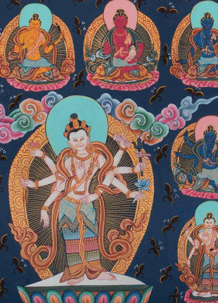 108 Chengrezig Thangka | Traditional Tibetan Art | Wall Decors
