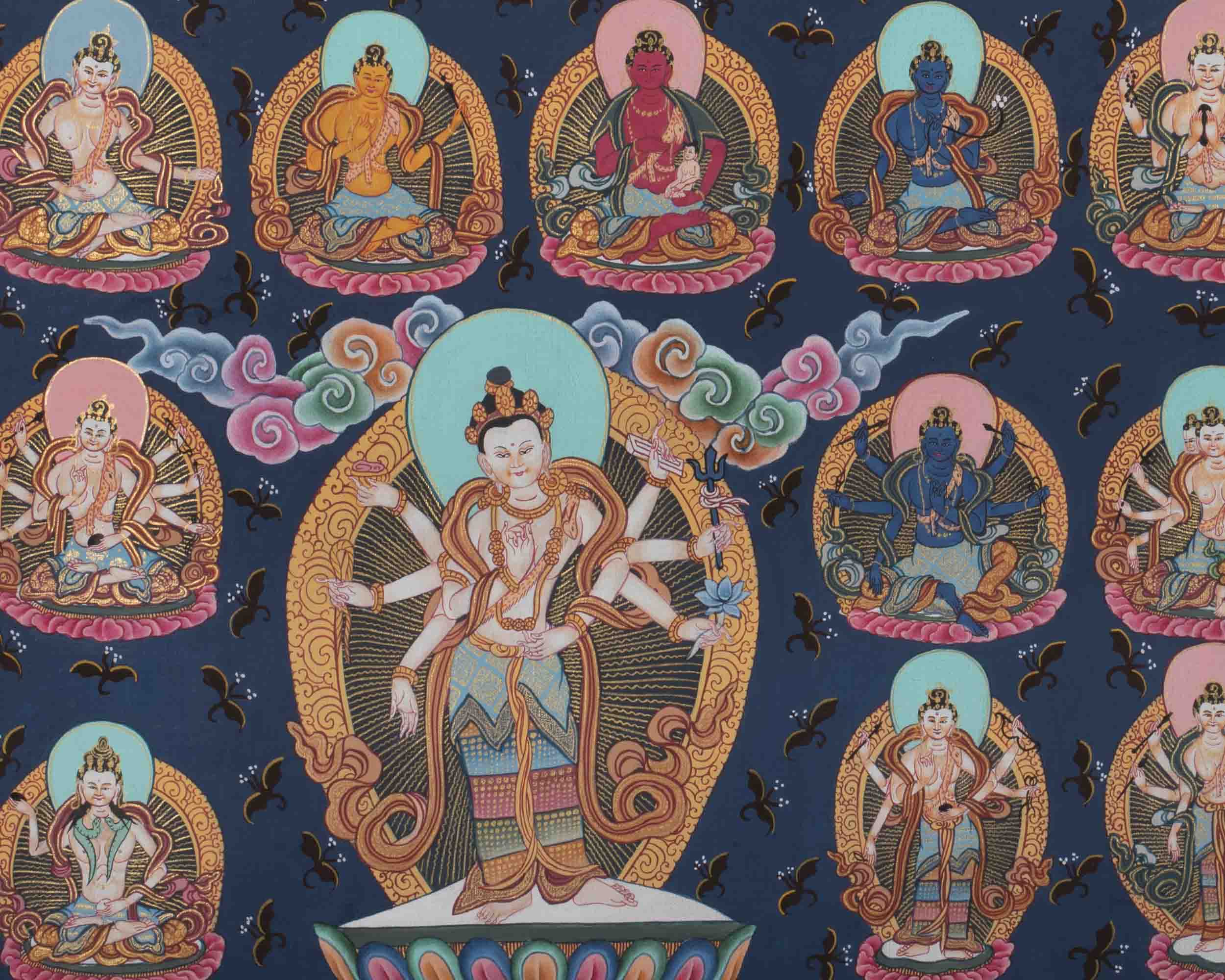 108 Chengrezig Thangka | Traditional Tibetan Art | Wall Decors