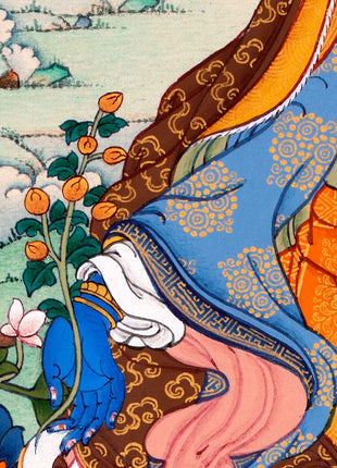 Guru Urgen Menla, Medicine Buddha Form of Guru Rinpoche Thangka