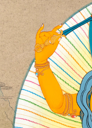 Manjushri Buddha Thangka | Traditionally Hand Painted Wisdom Deity