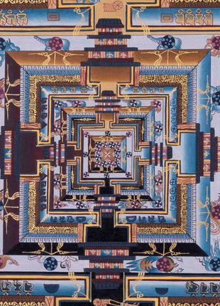 Handpainted Kalachakra Mandala | Traditoinal Tibetan Thangka | Wall Decors