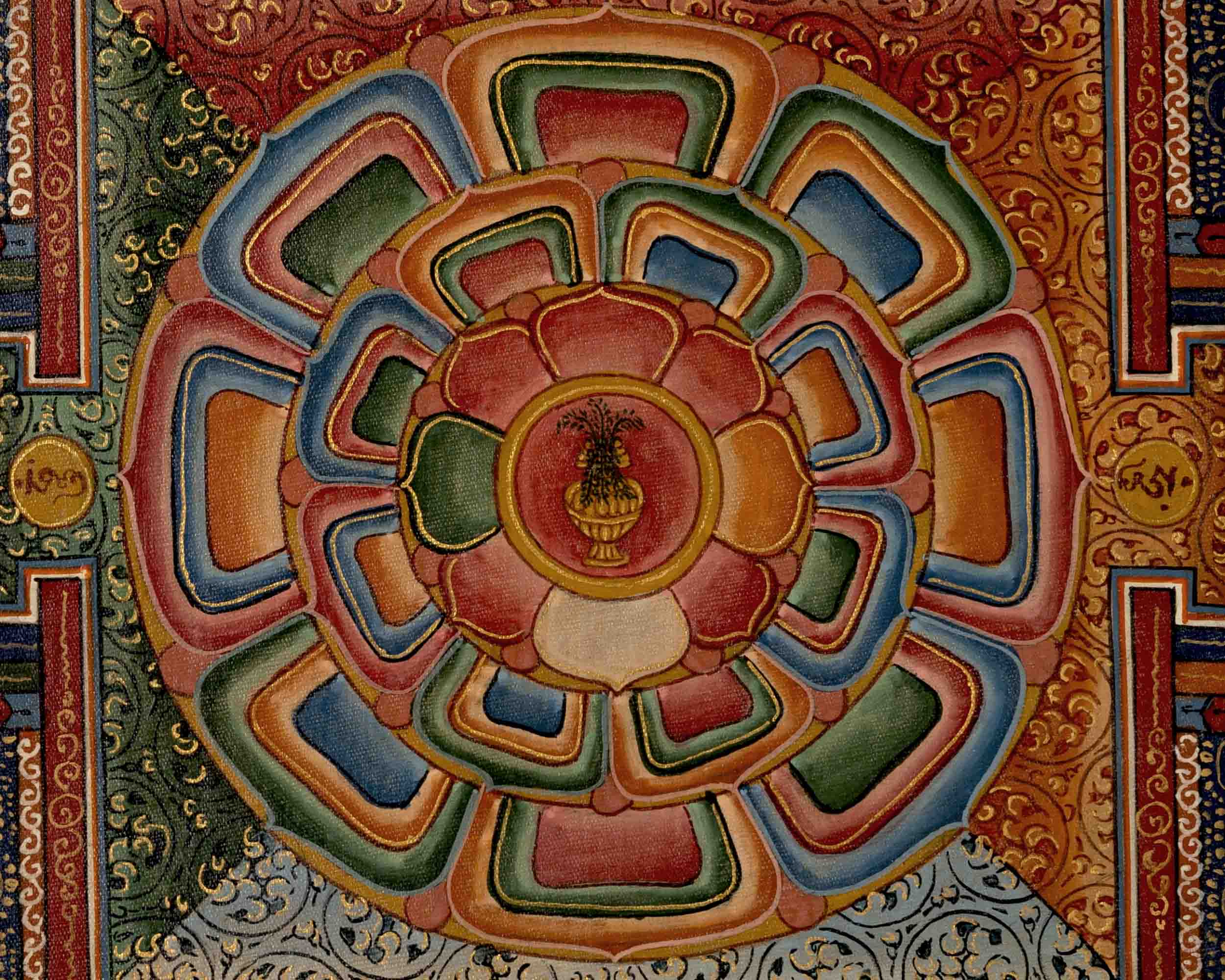 Traditional Mandala Thangka | Tibetan Handpainted Art | Religious Wall Decors