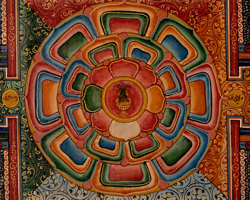 Traditional Mandala Thangka | Tibetan Handpainted Art | Religious Wall Decors