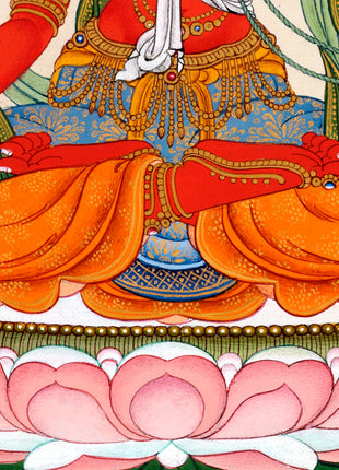 Red Tara Thangka | Tibetan Bodhisattva painting