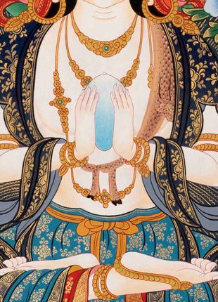 Avalokitesvara Chengrezig Thangka | Religious Buddhist Art | Wall Decors