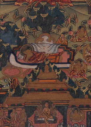 Life Of Shakyamuni Buddha | Traditional Tibetan Thangka | Wall Decors