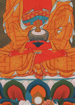 Amitabha Buddha Thangka Singham | Karma Gadri Style Thangka
