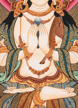 Avalokitesvara Chengrezig Thangka | Religious Painitng | Wall Decors