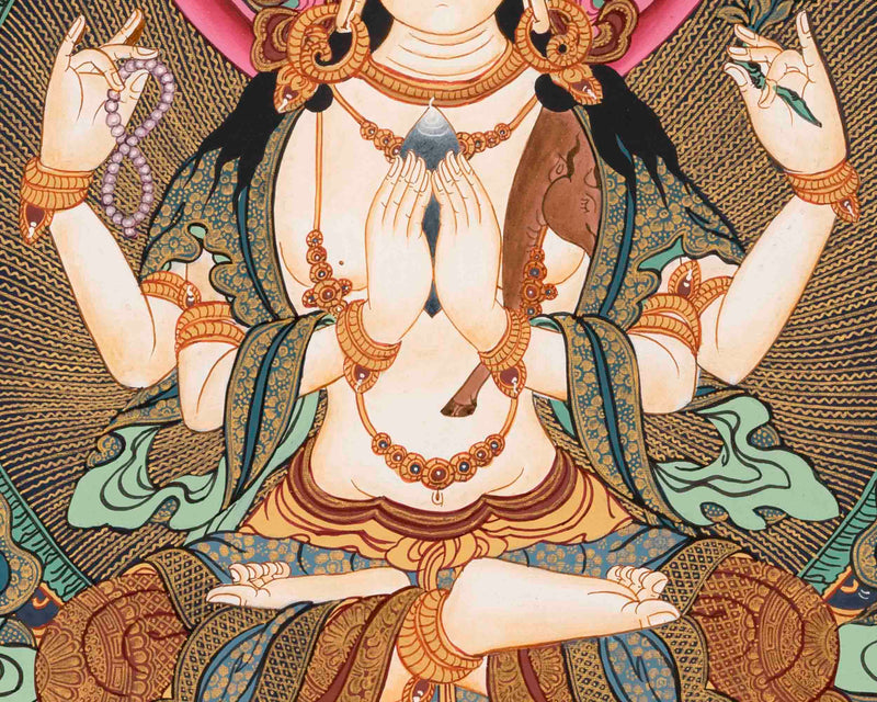 Avalokitesvara Chengrezig Thangka | Religious Painitng | Wall Decors