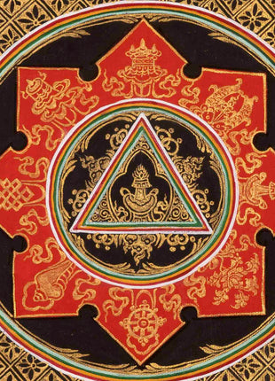 Meditative Mandala Thangka | Traditional Tibetan Art | Wall Decors