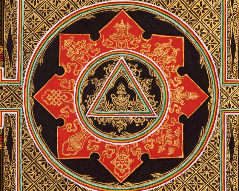 Meditative Mandala Thangka | Traditional Tibetan Art | Wall Decors