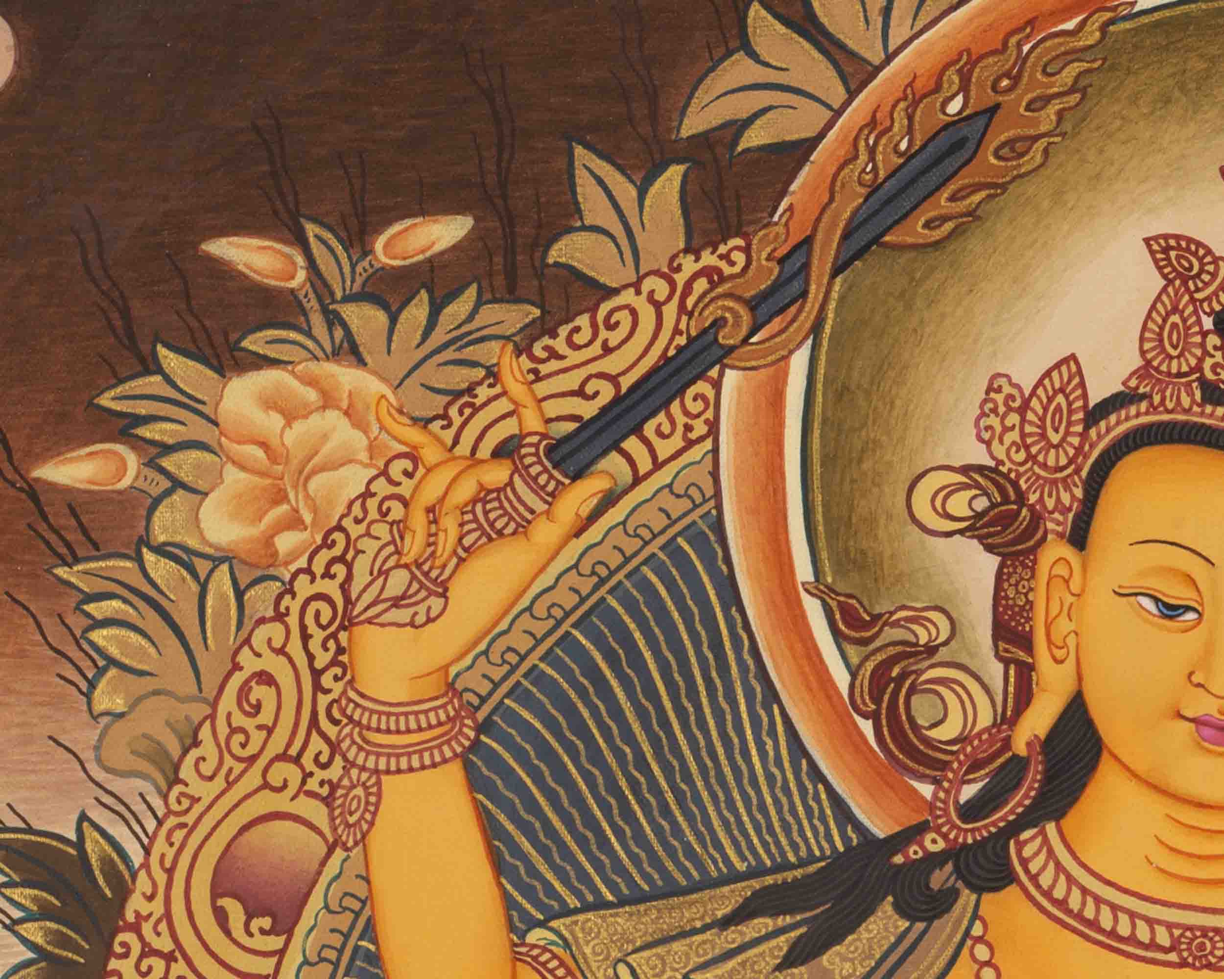 Manjushree Thangka | Bodhisattva Of Wisdom | Wall Decorative Art