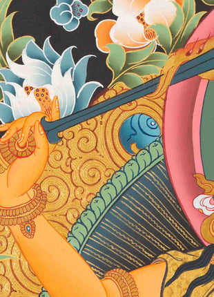 Manjushree Thangka Painting | Bodhisattva Of Wisdom | Religious Decors