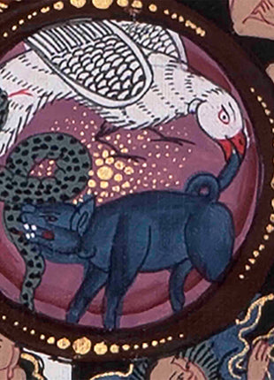 Brocade Mounted Wheel Of Life | Traditional Artwork | Wall Decors