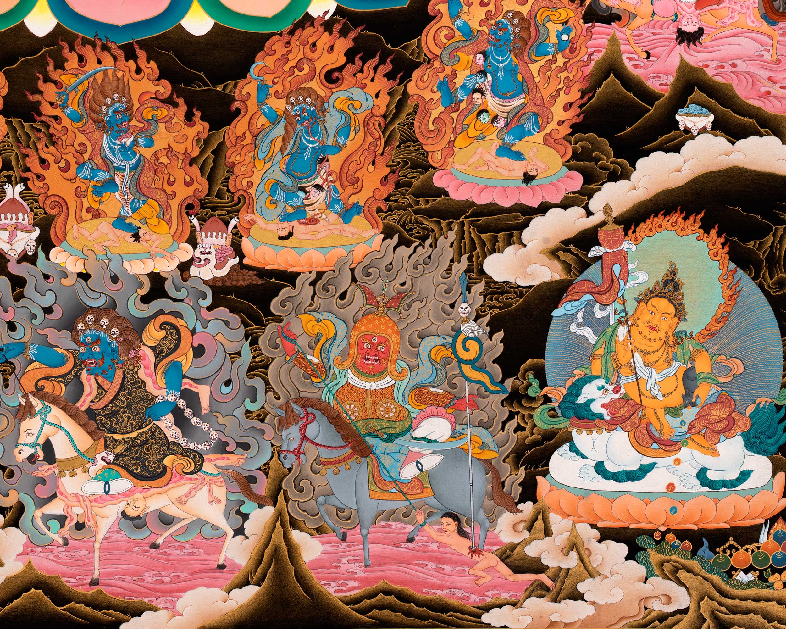 Sakya Mahakala Thangka | High Quality Giclee Canvas Print